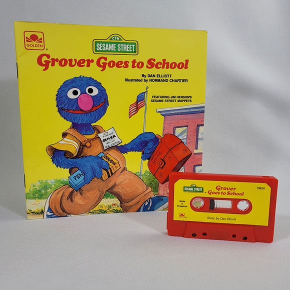 Vtg 1983 Grover Goes To School Book And Read Along Cassette Tape - Picture 15 of 15